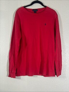Polo by Ralph Lauren Red Long Sleeve Crewneck with Navy Pony